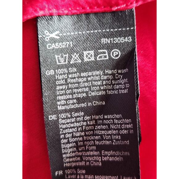 Long Tall Sally Pink 100% Silk Flared Sleeves Blouse Women's Size 18 - Picture 5 of 7